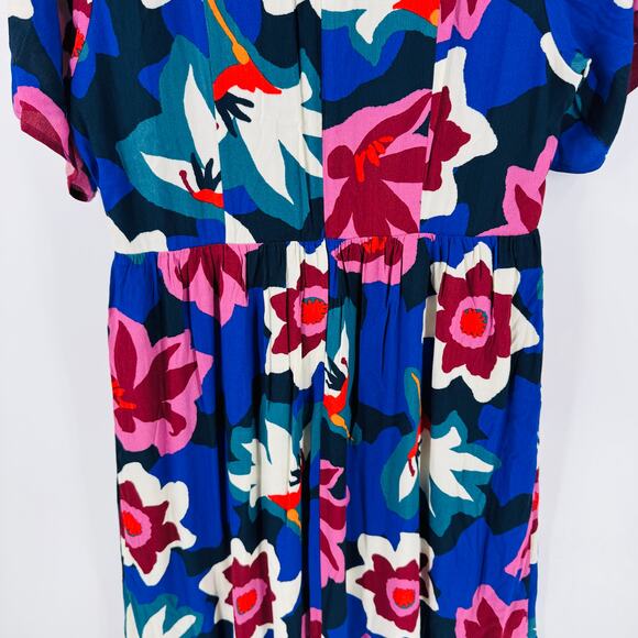 NWT Roolee Mom Dress Floral Print Nursing Friendly Midi Short Sleeve Size Large - Picture 7 of 12